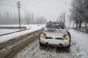 aharbal waterfall in winter