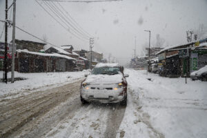aharbal waterfall in winter