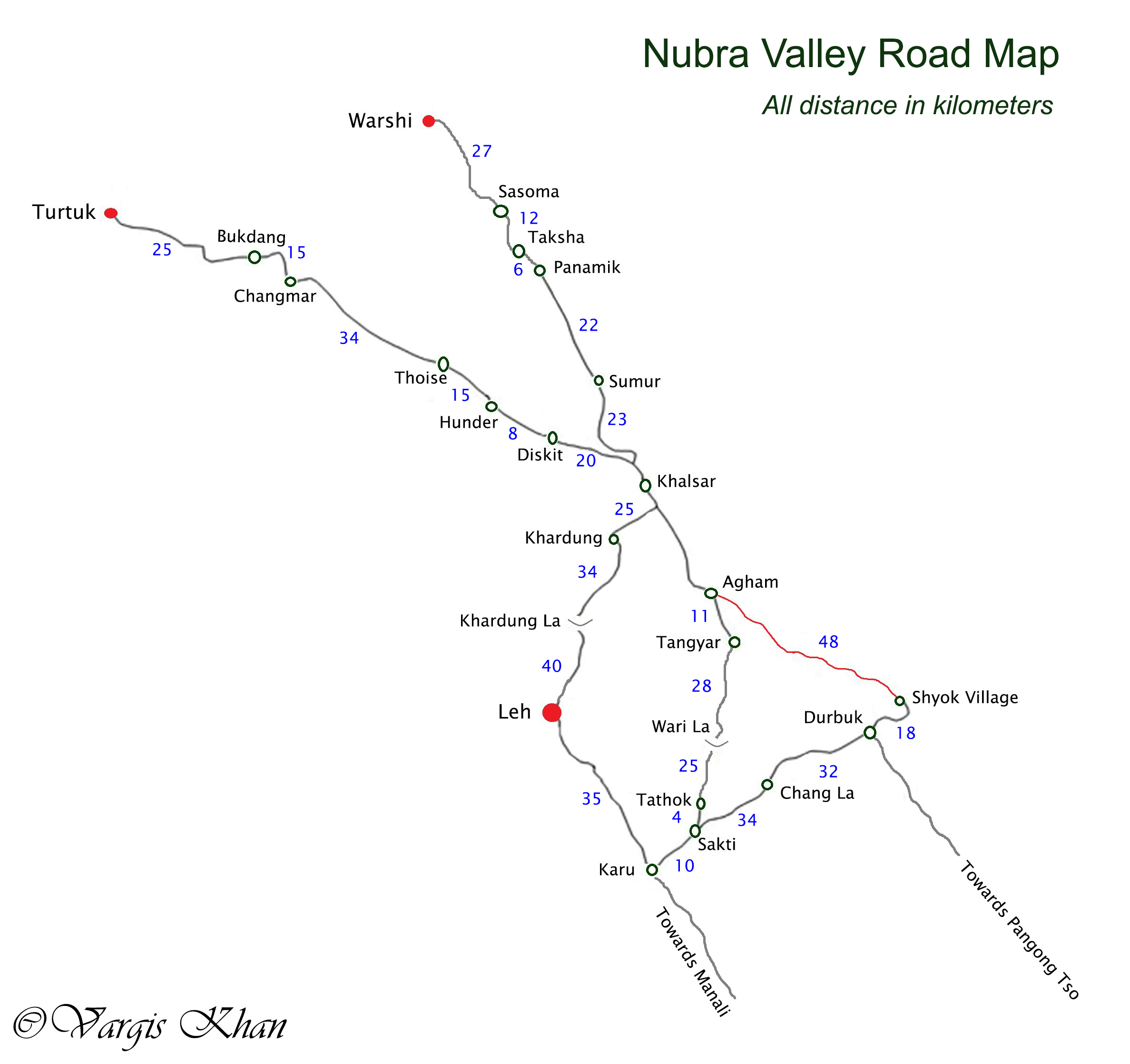 DAY 3: LEH TO NUBRA VALLEY VIA KHARDUNG LA PASS the Nubra Valley. It is  located at about 150 Kms and an altitude of about 10000 ft. To visit the Nubra  valley