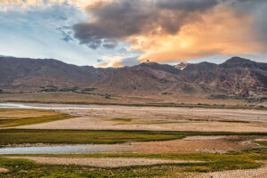 sunset in zanskar valley