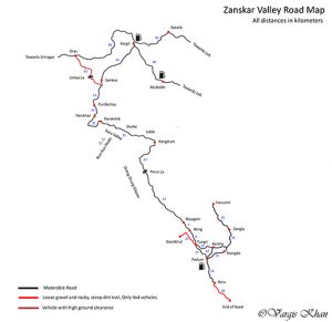 kargil to padum road map