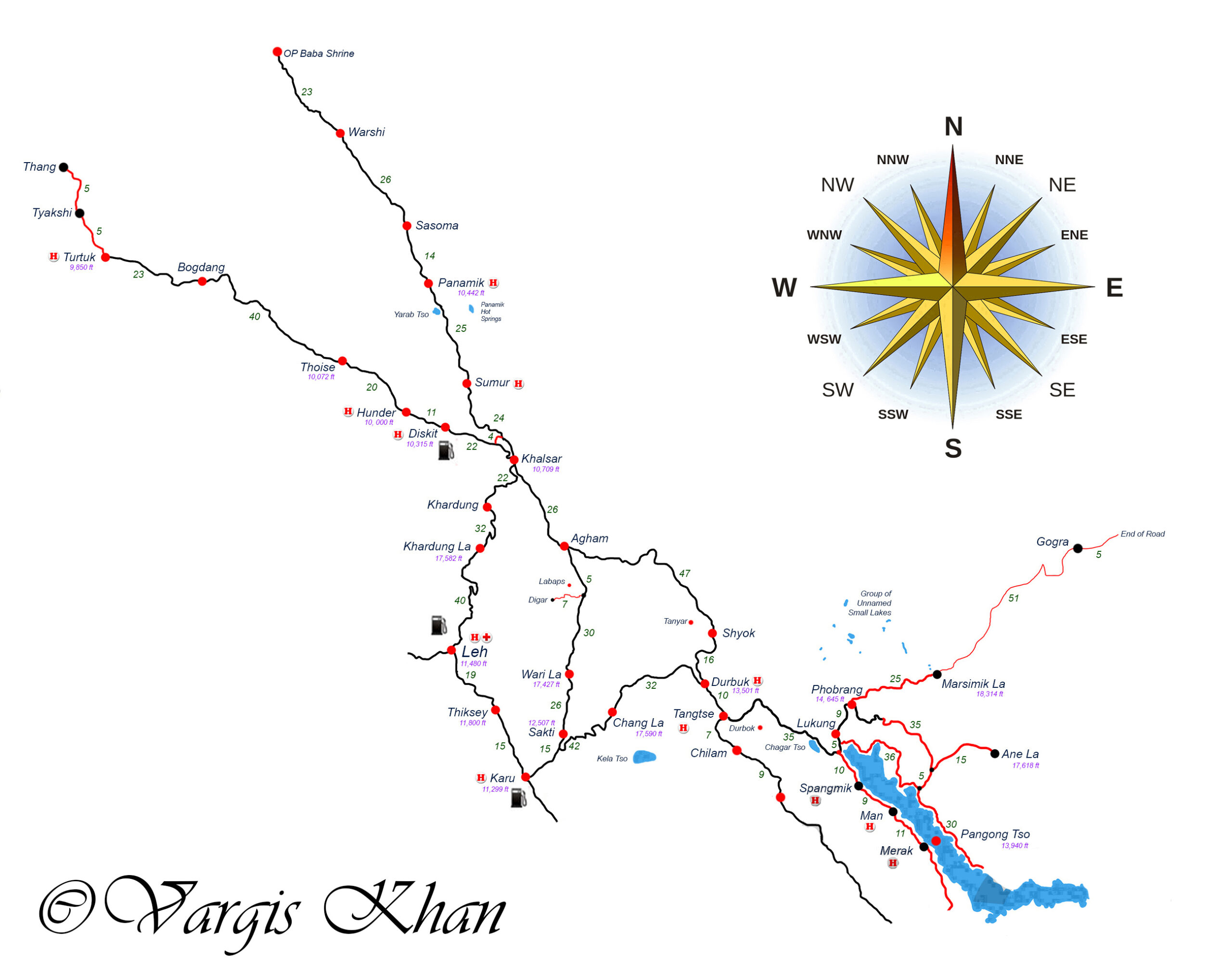 Nubra to Pangong  Distance, Road Condition, Routes & Tips