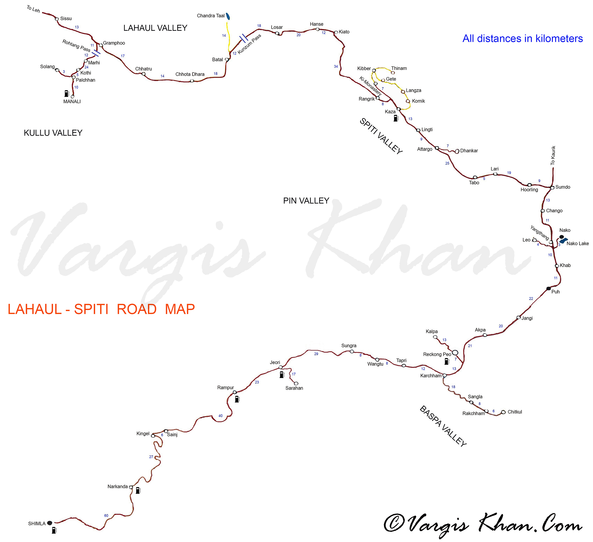 chandratal road map