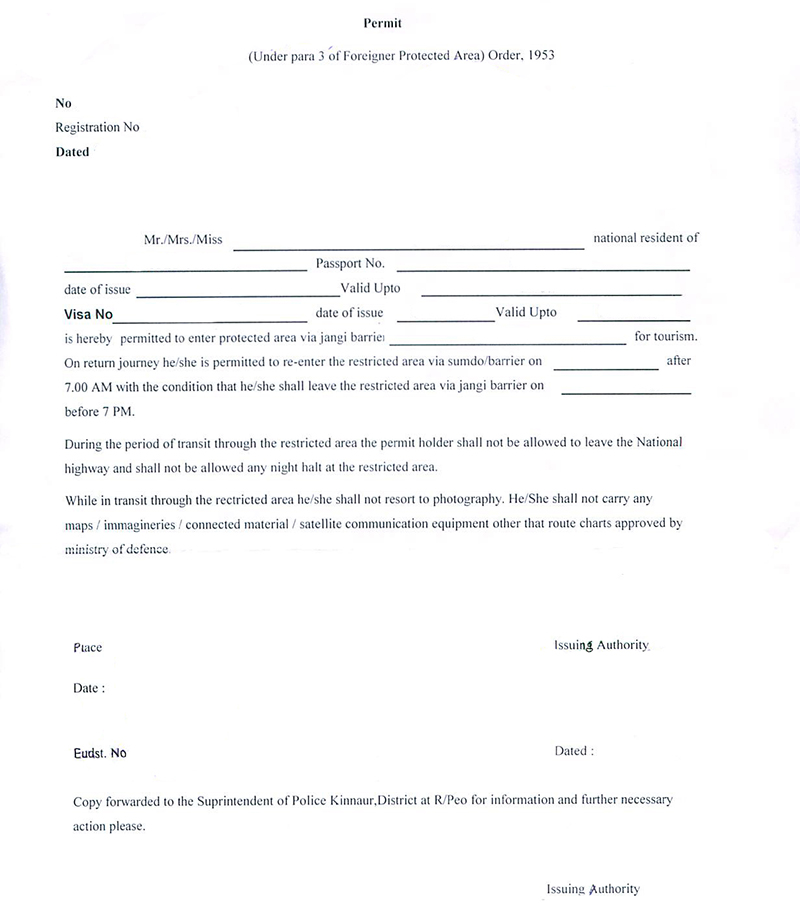 inner line permit for spiti