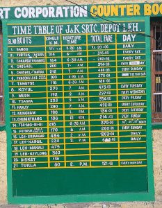 ladakh bus timings