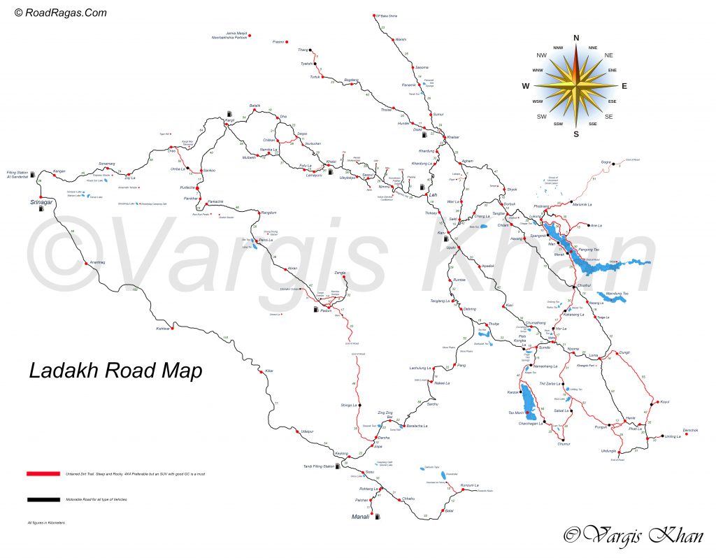 Leh Ladakh Road Map Detailed Road Map Of Ladakh Vargis Khan