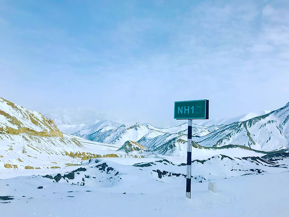 Srinagar Leh Highway in February