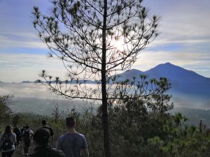 walking down mount batur