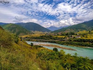 Famous suspension bridge at Punakha
