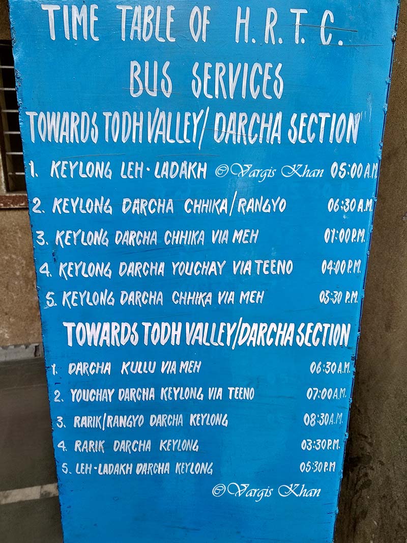 Keylong Bus Stand Timings