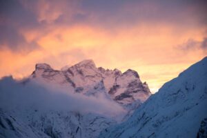 sunset in zanskar valley