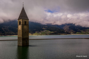 The lake at Reschen Pass
