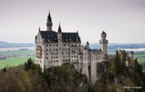 Neuschwanstein castle from Marienbruke