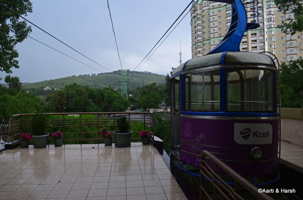 The cable car and the rope-way to Kok Tobe
