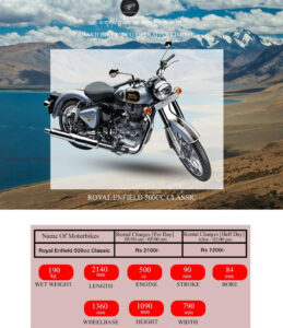 leh ladakh bike rental rates