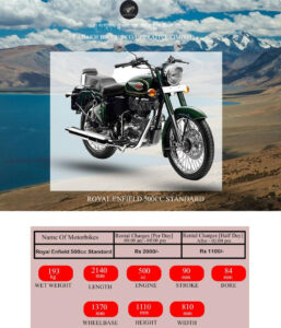 leh ladakh bike rental rates