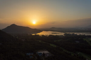 sunset over dal lake