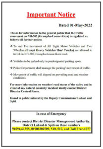 spiti valley road status